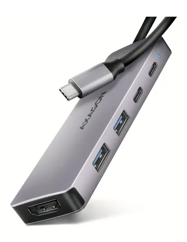 Axagon HMC-5H60 replicatore di porte e docking station per laptop Cablato USB 3.2 Gen 1 (3.1 Gen 1) Type-C Grigio