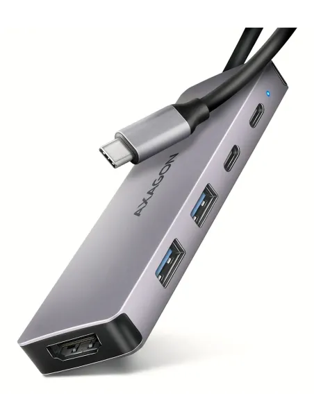 Axagon HMC-5H60 replicatore di porte e docking station per laptop Cablato USB 3.2 Gen 1 (3.1 Gen 1) Type-C Grigio