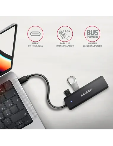 Axagon HUE-C1C hub di interfaccia USB 3.2 Gen 1 (3.1 Gen 1) Type-C 5000 Mbit s Nero