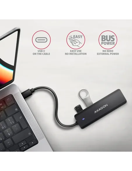 Axagon HUE-C1C hub di interfaccia USB 3.2 Gen 1 (3.1 Gen 1) Type-C 5000 Mbit s Nero