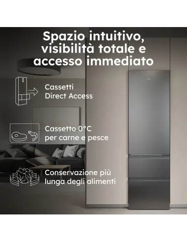 Haier 3D 60 Serie 3 HTR3620CNMG Libera installazione 414 L Argento