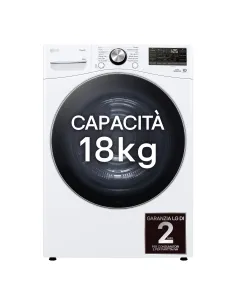 LG RH18U8AVCW Asciugatrice 18kg Pompa di calore DUAL Inverter Classe D, Motore Direct Drive, AI Dry, Wi-Fi, Bianca