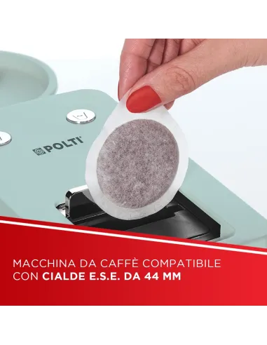 Polti Coffea S15G, macchina da caffè a cialde E.S.E. da 44 m con espulsione automatica delle cialde nell'apposito cassetto,