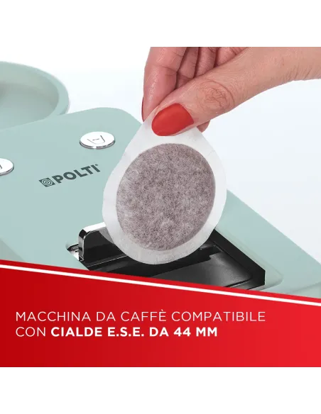 Polti Coffea S15G, macchina da caffè a cialde E.S.E. da 44 m con espulsione automatica delle cialde nell'apposito cassetto,