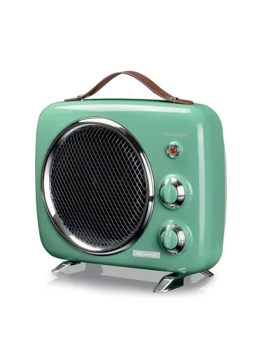 Ariete Termoventilatore Vintage, Freddo e Caldo, Termostato regolabile, Maniglia per facile trasporto, 2000 W, Verde