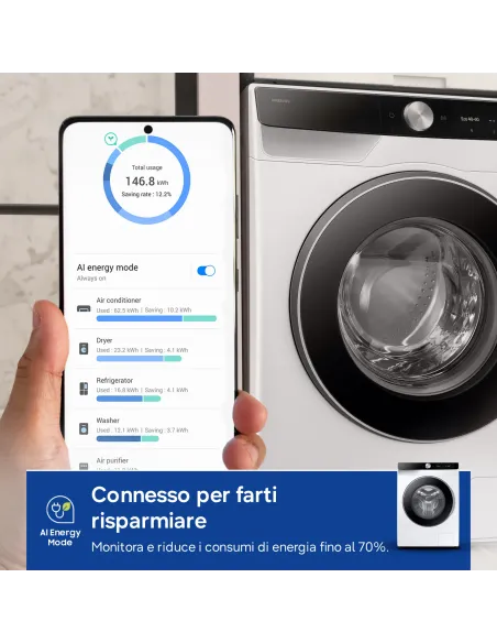 Samsung WW11DG6B85LK lavatrice Caricamento frontale 11 kg 1400 Giri min Bianco