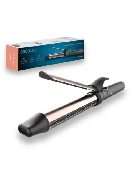 Cecotec Bamba SurfCare Epic Curly Sphere Ferro per ricci Caldo Nero, Bronzo 1,8 m