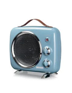 Ariete Termoventilatore Vintage, Freddo e Caldo, Termostato regolabile, Maniglia per facile trasporto, 2000 W, Celeste