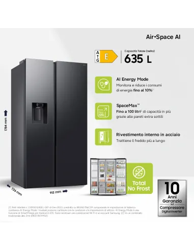 Samsung Frigorifero Side By Side 640L RS70F64KEFEF