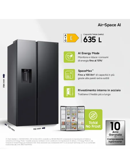 Samsung Frigorifero Side By Side 640L RS70F64KEFEF