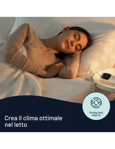 Imetec Scaldasonno Adapto singolo 150 x 80 cm, basso consumo, riscaldamento rapido, temperatura personalizzata, 100% lana e