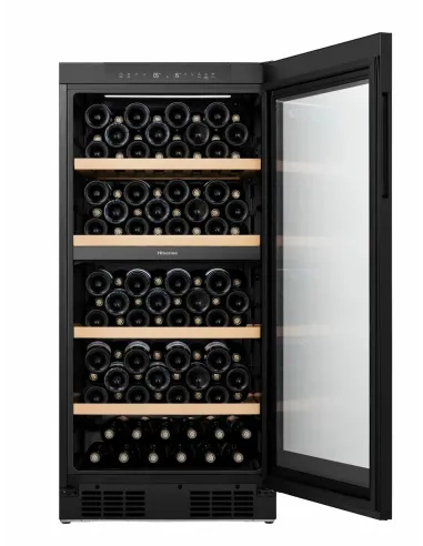 Hisense cantina vini RW3N230GELF libera installazione classe F 108 Bottiglie Doppia Temperatura Vetro Anti UB Connect Life