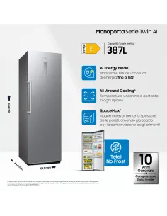 Samsung Frigorifero Monoporta Serie Twin AI 387L RR39C7BC5S9 2