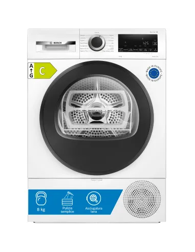 Bosch Serie 6 WQG233D1II asciugatrice Libera installazione Caricamento frontale 8 kg Bianco