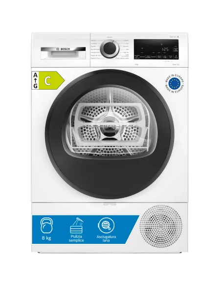 Bosch Serie 6 WQG233D1II asciugatrice Libera installazione Caricamento frontale 8 kg Bianco