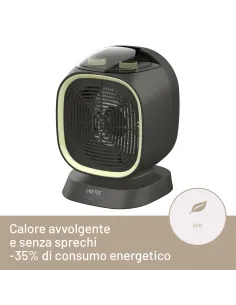 Imetec Silent Power Protection, Termoventilatore silenzioso, 2100 W, Stufetta Elettrica, Timer spegnimento programmabile, 2