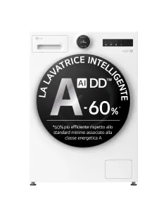LG F4X9009TWCE Lavatrice 9kg AI DD™ Serie X9, Classe A-60%, 1400 giri, Display Easy Circle, Wi-Fi, AI Wash, TurboWash