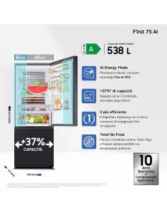Samsung Frigorifero Combinato largo 75cm 538L RB53DG706AB1EF 2