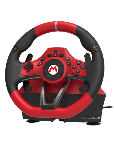 Hori Mario Kart Racing Wheel Pro Deluxe Nero, Rosso USB Sterzo + Pedali Analogico Nintendo Switch