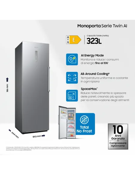 Samsung Freezer Monoporta Serie Twin 323L RZ32C7BBES9