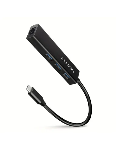 Axagon HMC-GL3A USB-C-Hub 3x USB-A Gbit-LAN schwarz Cablato USB 3.2 Gen 1 (3.1 Gen 1) Type-C Nero