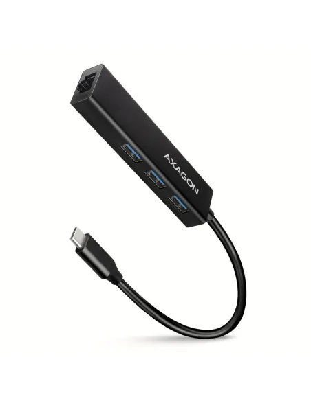 Axagon HMC-GL3A USB-C-Hub 3x USB-A Gbit-LAN schwarz Cablato USB 3.2 Gen 1 (3.1 Gen 1) Type-C Nero