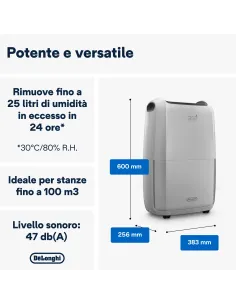 De’Longhi Deumidificatore 25L 24h 2