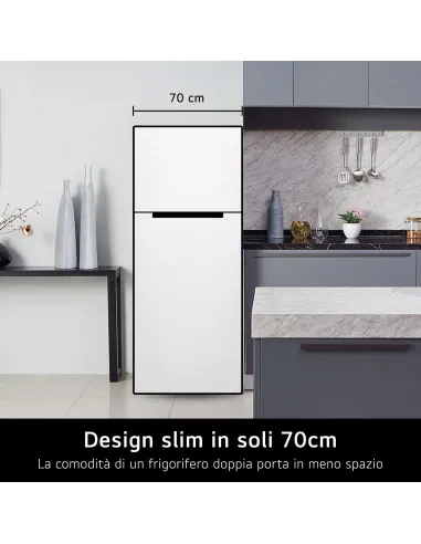 LG GTBV44PYBKD Frigorifero doppia porta 70cm, Classe E, 461L, Door & Linear Cooling, Argento