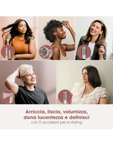 Shark Styler e Asciugacapelli FlexStyle Set 5-in-1 Champagne HD446SLEU