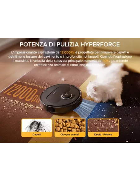 Roborock Qrevo 5AE Robot Aspirapolvere e Lavapavimenti, Aspirazione 12.000 Pa, Doppia Spazzola Anti-groviglio, Prevenzione