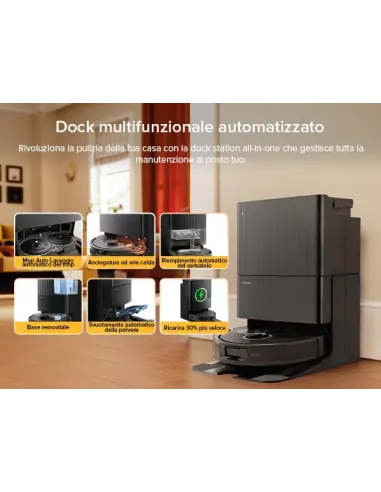 Roborock Qrevo 5AE Robot Aspirapolvere e Lavapavimenti, Aspirazione 12.000 Pa, Doppia Spazzola Anti-groviglio, Prevenzione