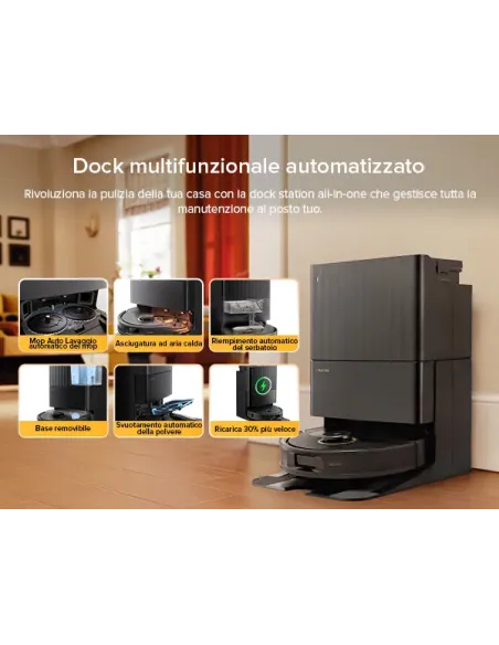 Roborock Qrevo 5AE Robot Aspirapolvere e Lavapavimenti, Aspirazione 12.000 Pa, Doppia Spazzola Anti-groviglio, Prevenzione