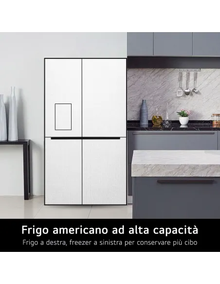 LG GSLVE91MBAB Frigorifero Side-by-Side, Classe B, 623L, Wi-Fi, Dispenser senza allaccio, Total No Frost, Metal Sorbet
