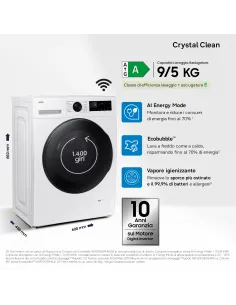 Samsung Lavasciuga Crystal Clean Slim 9Kg WD90DG5G34BEET 2