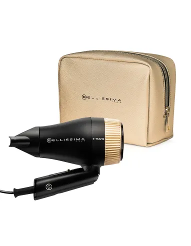 Bellissima Imetec B-Travel Asciugacapelli da viaggio, portatile e compatto, 1400 W, manico pieghevole, doppio voltaggio,