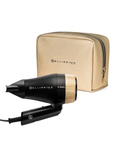 Bellissima Imetec B-Travel Asciugacapelli da viaggio, portatile e compatto, 1400 W, manico pieghevole, doppio voltaggio,