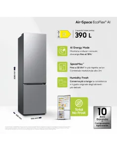 Samsung RB38C600DSA Libera installazione 390 L Acciaio inox 2