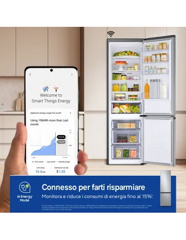 Samsung RB38C600DSA Libera installazione 390 L Acciaio inox