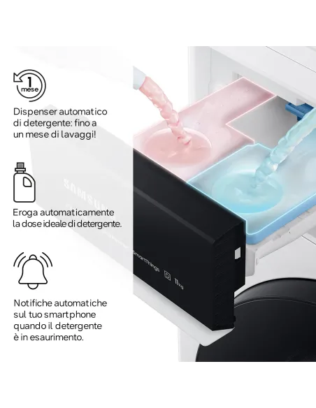 Samsung WW90DG6G94LKU3 lavatrice Caricamento frontale 9 kg 1400 Giri min Bianco