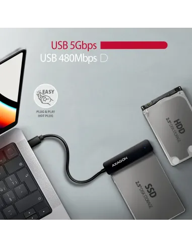 Axagon ADSA-FP2C USB-C 5Gbps - SATA 6G, 2.5 SSD HDD SLIM adapter - Adapter - Digital Daten scheda di interfaccia e adattatore