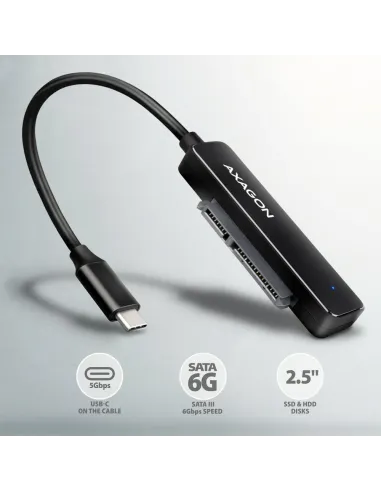 Axagon ADSA-FP2C USB-C 5Gbps - SATA 6G, 2.5 SSD HDD SLIM adapter - Adapter - Digital Daten scheda di interfaccia e adattatore