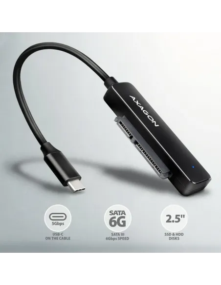 Axagon ADSA-FP2C USB-C 5Gbps - SATA 6G, 2.5 SSD HDD SLIM adapter - Adapter - Digital Daten scheda di interfaccia e adattatore