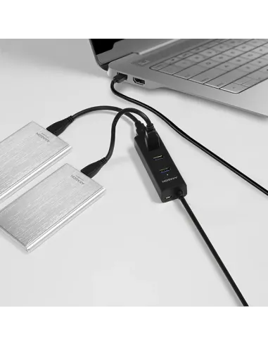 Axagon HUE-S2BL hub di interfaccia USB 3.2 Gen 1 (3.1 Gen 1) Type-A 5000 Mbit s Nero