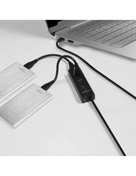 Axagon HUE-S2BL hub di interfaccia USB 3.2 Gen 1 (3.1 Gen 1) Type-A 5000 Mbit s Nero