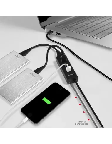 Axagon HUE-S2BL hub di interfaccia USB 3.2 Gen 1 (3.1 Gen 1) Type-A 5000 Mbit s Nero