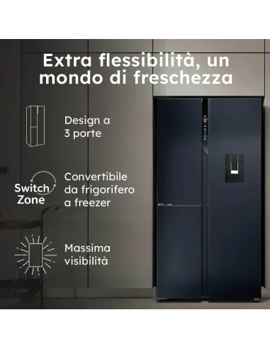 Haier HSPR79F18EWMB Frigorifero Side By Side 3 Porte Libera installazione 573L E Nero