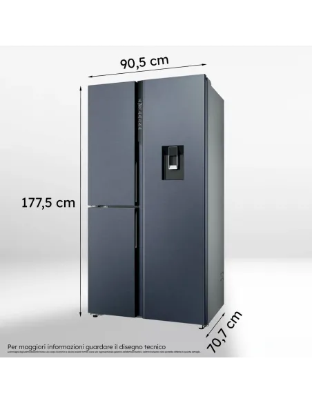 Haier HSPR79F18EWMB Frigorifero Side By Side 3 Porte Libera installazione 573L E Nero