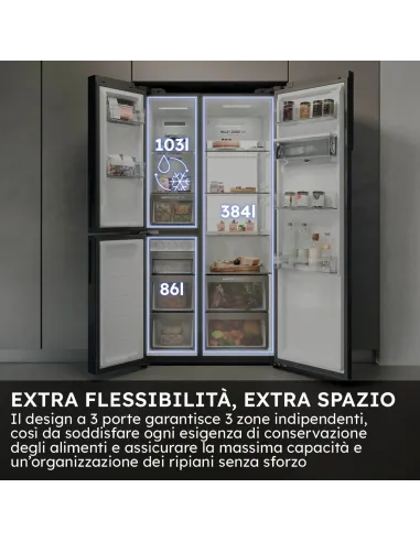 Haier HSPR79F18EWMB Frigorifero Side By Side 3 Porte Libera installazione 573L E Nero