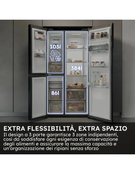 Haier HSPR79F18EWMB Frigorifero Side By Side 3 Porte Libera installazione 573L E Nero