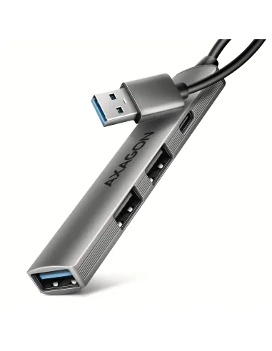Axagon HUB USB HUE-STA, 4x USB ALU STRIP hub, 1x USB-A 5Gbps, 2x USB-A & 1x USB-C 480Mbps, kabel USB-A 12cm USB 3.2 Gen 1 (3.1